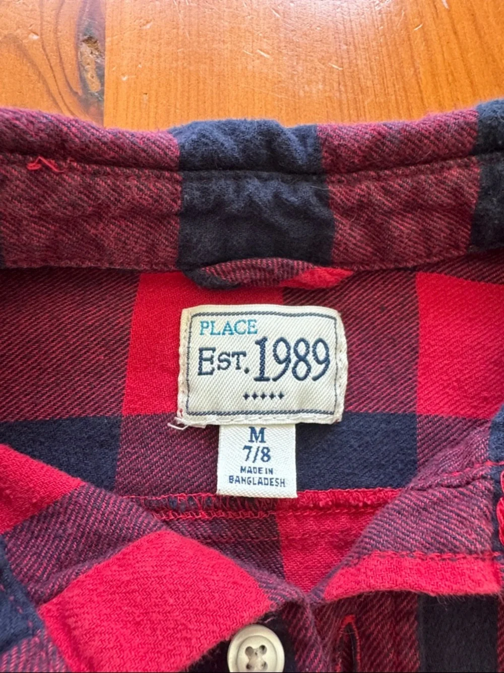 The Children's Place Red and Navy Buffalo Plaid Button-Down Shirt